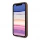 Guess 4G Stripe Leather Hard Case - дизайнерски кожен кейс за iPhone 11 (кафяв) 5
