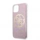 Guess Circle Glitter 4G Case - дизайнерски кейс с висока защита за iPhone 11 Pro (розов) 2