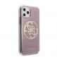 Guess Circle Glitter 4G Case - дизайнерски кейс с висока защита за iPhone 11 Pro (розов) 5