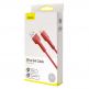 Baseus Silica Gel USB-C Cable - USB-C кабел за устройства с USB-C порт (200 см) (червен) 5