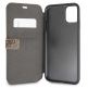 Guess Charms Collection Booktype Case - дизайнерски кожен калъф, тип портфейл за iPhone 12, iPhone 12 Pro (кафяв) 1