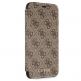 Guess Charms Collection Booktype Case - дизайнерски кожен калъф, тип портфейл за iPhone 12, iPhone 12 Pro (кафяв) 2