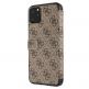Guess Charms Collection Booktype Case - дизайнерски кожен калъф, тип портфейл за iPhone 12, iPhone 12 Pro (кафяв) 3