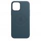 Apple iPhone Leather Case with MagSafe - оригинален кожен кейс (естествена кожа) за iPhone 12, iPhone 12 Pro (тъмносин) 8