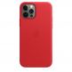 Apple iPhone Leather Case with MagSafe - оригинален кожен кейс (естествена кожа) за iPhone 12, iPhone 12 Pro (червен) 7