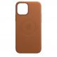 Apple iPhone Leather Case with MagSafe - оригинален кожен кейс (естествена кожа) за iPhone 12, iPhone 12 Pro (кафяв) 5