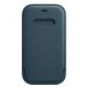 Apple iPhone Leather Sleeve with MagSafe - оригинален кожен калъф, тип джоб за iPhone 12, iPhone 12 Pro (син) 2