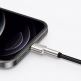 Baseus Cafule Metal Series USB Lightning Cable (CALJK-A01) - Lightning USB кабел за Apple устройства с Lightning порт (100 см) (черен-златист) 9