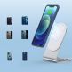Choetech Magnetic Wireless Charger and Portable Desk Stand 15W - алуминиева поставка за бюро и поставка (пад) за безжично зареждане за iPhone с Magsafe (сребрист) 1