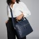 Knomo Hanover Slim Leather Laptop Briefcase 14 - луксозна чанта за MacBook и преносими компютри до 14 инча (тъмносин) 1