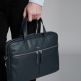 Knomo Hanover Slim Leather Laptop Briefcase 14 - луксозна чанта за MacBook и преносими компютри до 14 инча (тъмносин) 2