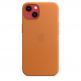 Apple iPhone Leather Case with MagSafe - оригинален кожен кейс (естествена кожа) за iPhone 13 (оранжев) 4