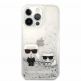 Karl Lagerfeld Liquid Glitter Karl & Choupette Case - дизайнерски кейс с висока защита за iPhone 13 Pro (прозрачен-сребрист) 5