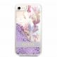 Guess Liquid Glitter Flower Case - дизайнерски кейс с висока защита за iPhone SE (2022), iPhone SE (2020), iPhone 8, iPhone 7 (лилав) 1