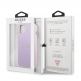 Guess Saffiano PU Leather Hard Case - дизайнерски кожен кейс за iPhone 13 (лилав) 5
