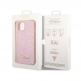 Guess Glitter Flakes Metal Logo - хибриден удароустойчив кейс за iPhone 14 Plus (розов) 4