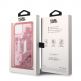Karl Lagerfeld Liquid Glitter Big KL Logo Case - дизайнерски кейс с висока защита за iPhone 14 (прозрачен-розов) 5