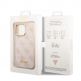 Guess 4G Metal Camera Outline Case - дизайнерски кожен кейс за iPhone 14 Pro Max (розов) 3