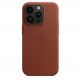 Apple iPhone Leather Case with MagSafe - оригинален кожен кейс (естествена кожа) с MagSafe за iPhone 14 Pro Max (черен) 3