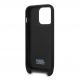 Karl Lagerfeld Monogram Crossbody Case - дизайнерски кожен кейс с връзка за носене за iPhone 14 Prо (черен) 1