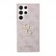 Guess Saffiano 4G Metal Logo Leather Hard Case - дизайнерски кожен кейс за Samsung Galaxy S23 Ultra (розов) 1