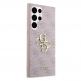 Guess Saffiano 4G Metal Logo Leather Hard Case - дизайнерски кожен кейс за Samsung Galaxy S23 Ultra (розов) 2