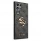 Guess Saffiano 4G Metal Logo Leather Hard Case - дизайнерски кожен кейс за Samsung Galaxy S23 Ultra (сив) 3