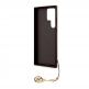 Guess 4G Charms Collection Hard Case - дизайнерски кожен кейс за Samsung Galaxy S23 Ultra (кафяв) 4