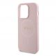Guess PU Saffiano MagSafe Case - дизайнерски кожен кейс за iPhone 15 Pro с Magsafe (розов) 4