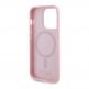Guess PU Saffiano MagSafe Case - дизайнерски кожен кейс за iPhone 15 Pro с Magsafe (розов) 5