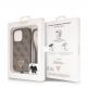 Guess PU 4G Strass Triangle Metal Logo Case With Crossbody Strap - силиконов (TPU) калъф с връзка за носене през врата за iPhone 15 Pro Max (кафяв) 1
