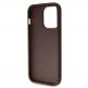 Guess PU 4G Strass Triangle Metal Logo Case With Crossbody Strap - силиконов (TPU) калъф с връзка за носене през врата за iPhone 15 Pro Max (кафяв) 6