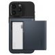 Spigen Slim Armor CS Case - хибриден кейс с отделение за кр. карти и най-висока степен на защита за iPhone 15 Pro Max (тъмносин) 1