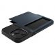 Spigen Slim Armor CS Case - хибриден кейс с отделение за кр. карти и най-висока степен на защита за iPhone 15 Pro Max (тъмносин) 6