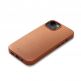 Mujjo Full Leather MagSafe Case - премиум кожен (естествена кожа) кейс с MagSafe за iPhone 15 Plus, iPhone 14 Plus (кафяв) 4