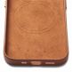 Mujjo Full Leather MagSafe Wallet Case - премиум кожен (естествена кожа) кейс с MagSafe за iPhone 15, iPhone 14, iPhone 13 (кафяв) 3