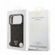 Дизайнерски кожен кейс с MagSafe за iPhone 17 Pro Max - Guess PU Leather 4G Strass Triangle Logo Gold Frame MagSafe Case (черен) 6