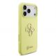 Силиконов (TPU) калъф за iPhone 17 Pro Max - Guess Liquid Silicone 4G Metal Logo Case (жълт) 3
