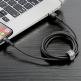 Lightning USB кабел за Apple устройства с Lightning порт (100 см) - Baseus Cafule USB Lightning Cable (CALKLF-BG1) (черен-сив) 2