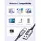 Кабел с въжена оплетка и бързо зареждане за устройства с USB-C порт - Ugreen USB-A to USB-C Cable 18W (черен) (200 см) 2