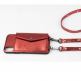 LAVAVIK Cross-Body Phone Purse - кожен калъф с портмоне и лента за врата за iPhone XS (червен) 1