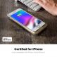 Mophie Juice Pack Air & Charging Base Bundle - удароустойчив кейс с вградена батерия 2525mAh с безжично зареждане и пад за безжично зареждане за iPhone 8, iPhone 7 (златист) 5
