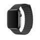 Apple Black Leather Loop Medium - оригинална кожена каишка за Apple Watch 42мм, 44мм (черен) 1