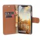 JT Berlin BookCase Kreuzberg Case - хоризонтален кожен (естествена кожа) калъф тип портфейл за iPhone 11 (кафяв) 5