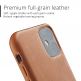 Mujjo Full Leather Case - кожен (естествена кожа) кейс за iPhone 11 (кафяв) 2