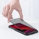 Baseus Privacy 3D Tempered Glass (0.30mm) - калено стъклено защитно покритие с извити ръбове и определен ъгъл на виждане за целия дисплей на iPhone 11, iPhone XR (черен-прозрачен) (два броя) 9