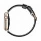 Nomad Strap Modern Slim Leather - кожена (естествена кожа) каишка за Apple Watch 38мм, 40мм (черен-златист) 1