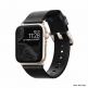 Nomad Strap Modern Slim Leather - кожена (естествена кожа) каишка за Apple Watch 38мм, 40мм (черен-златист) 5