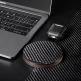 4smarts Select Wireless Fast Charger LIGNO 10W - поставка (пад) за безжично захранване с елементи от истинско дърво, карбон и кожа (сив-карбон) 4