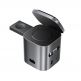 Tройна поставка (пад) за безжично зареждане за iPhone с MagSafe, Apple Watch, AirPods с вграден USB-C кабел и USB-A и USB-C изходи - Acefast GaN 6-in-1 MagSafe Charging Station 80W (тъмносив) 2
